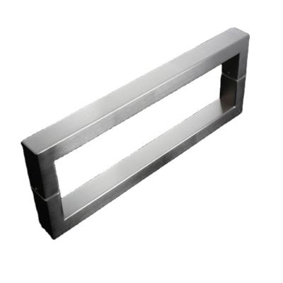 China Modern Custom High End Square Frosted Glass Tube Handle 304/316 Stainless Steel SSS Handle Shower Room Door Handle for sale