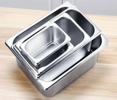 China Modern Thickened 304 Dish Buffet Stainless Steel Basin With Cover Square Basin Rectangular Dish for sale