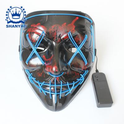 China New Product CLASSIC Custom Design Light Up EL Panel Led Sound Reactive Mask For DJ Rave Party Event Festival Case Print Halloween for sale