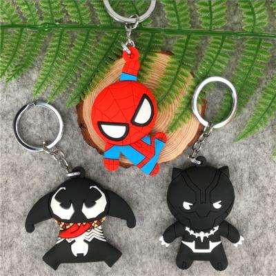 China Wholesale Cheap Promotional Soft Rubber Key Chain Character PVC Spiderman Decoration Goods High Quality Durable Use for sale