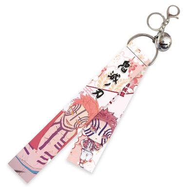 China Promotion gift demon slayer rengoku kyojuro backpack ornaments demon slayer double-sided flame Agatsuma Zenitsu key chain for sale