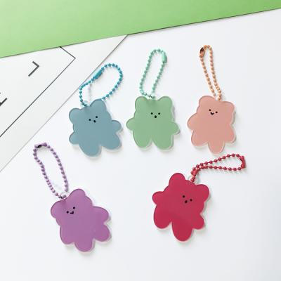 China Cute South Korea Central Institute of Statistics Bear Keychain Earphone Key Chain Earphone Plastic Acrylic Gummy Pendant Cover Keychain for sale