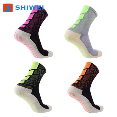 China Hot Sale 9001#Colorful Anti-slip Sport Football Soccer Socks With Custom Logo for sale