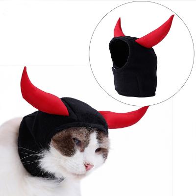 China Viable Christmas Pet Supplies Cat Headgear Cat Dog Beef Horn Costume Hat Headdress for sale