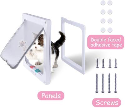 China Sustainable Cat Door Flap Large Pet Screen Door, 4 Way Locking For Interior Exterior Doors, Waterproof Pet Door For Cats for sale