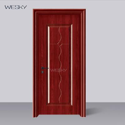 China 2019 Bulletproof Wooden Door Bedroom Mian Design Latest Entry Doors Strip Swing Soild Solid Wood Wood Veneer +painting Customized Size for sale