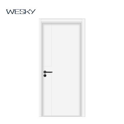 China White Sound Insulation PVC Cheap Residential Interior Doors Wooden Door A for sale