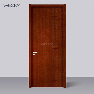 China Hotel Room Melamine Door Glass Interior Wooden Door Modern High Quality Half for sale