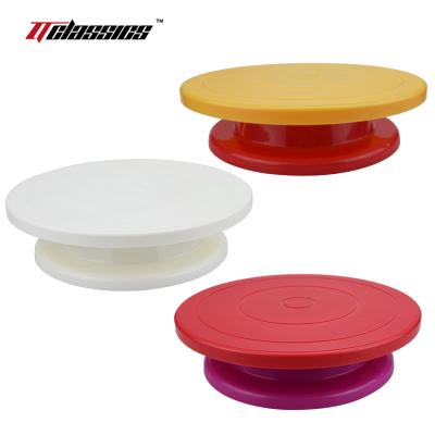 China Hotel DIY Kitchen Household Goods Baking Mold for Spindle ABS Plastic Steel Cream Cake Decoration Plastic Turntable. for sale