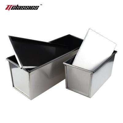 China Hotel Kitchen DIY Household Goods 385g-2500g Rectangular Aluminum Alloy Nonstick Toast Box With Lid, Bread Box, Toast Oven Baking Mold. for sale