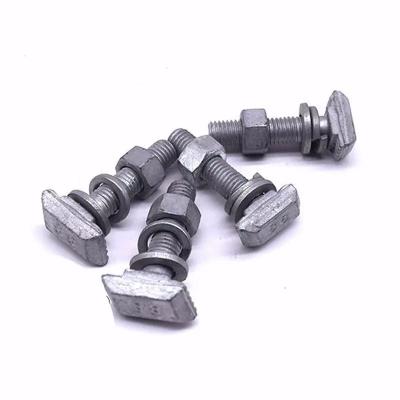 China Hot Selling Low Price Custom Building Construction T Shape White Zinc M16-m60 Carbon Steel T-bolt for sale