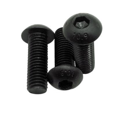 China Construction Quality Guarantee Carbon Steel Black Oxide Mushroom Hexagon Socket Screw Furniture Head Bolts for sale