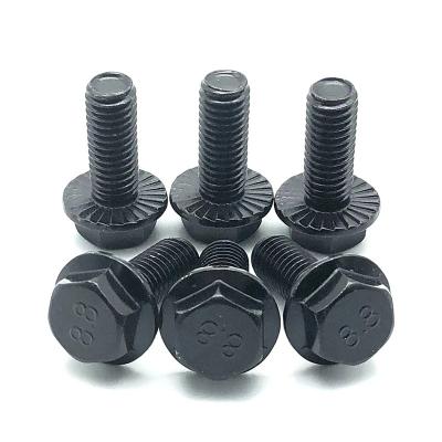 China Popular Black Carbon Steel Hexagon Oxide Flange Flange Bolt Connecting Fasteners for sale