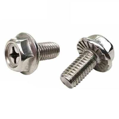 China High Quality Construction Stainless Steel Spline Hexagon Cross Flange Bolt Locking Screw Hardware Non-Slip Fasteners for sale