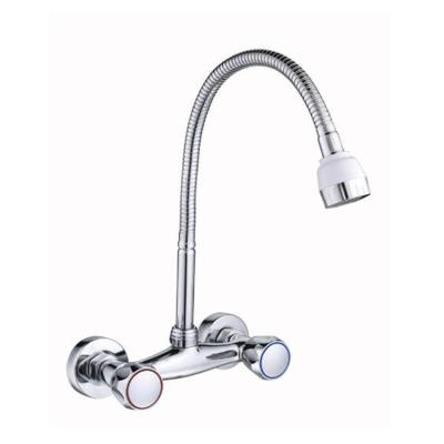 China Thermostatic Faucets Kitchen Sink Faucet Double Handle Hot Cold Water for sale