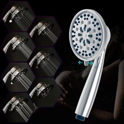 China Without Slide Bar Pulsating Massage Pouring Hand Shower Head With Adjustable Shower Arm for sale