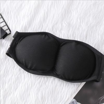 China 2021 Seamless High Quality Strapless White 100% Cotton Strapless Bra With Sponge Pad For Women for sale