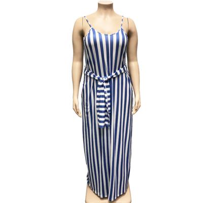 China Summer Breathable Colorful Striped Sleeveless Plus Size Dress For Woman for sale