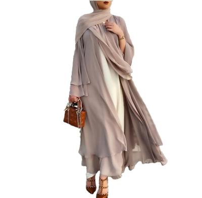 China 2022 Muslim Abaya Women Polyester Solid Color Abaya Dubai Dresses Middle East Islamic Clothing for sale