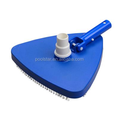 China Bottom popular triangular hand brush cleaning tools weighted pool vacuum head with brush&swivel cuff&various handle for sale