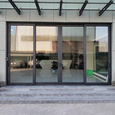 China High Quality Heat Insulation Semi-automatic Double Glass Low-E Aluminum Sliding Doors System for sale