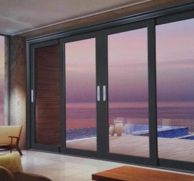 China Heat Insulation Aluminum Automatic Silent Glass Sliding Door for sale