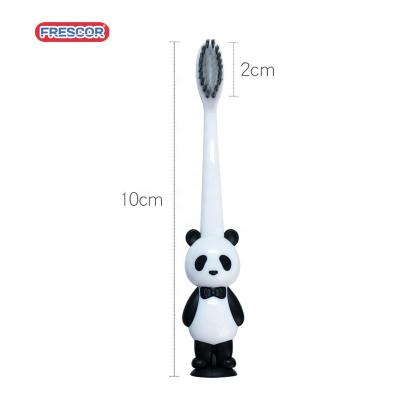 China ISO CE Certified Non-disposable Wholesale Customized Panda Kids Toothbrush With Plastic Children's Cartoon Sucker For 4-6 Years Old for sale