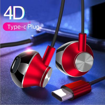 China Metallic In-ear Sports Earphone With Microphone And Volume Control Type C Plug Earphone For Girls for sale