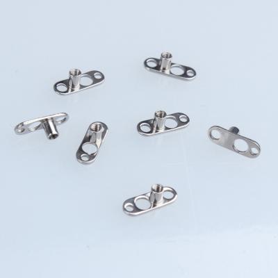 China Microdermal Tops 14G Polished Titanium Anchor Body Jewelry with 2mm Rise and Unique 3-Hole Base for sale