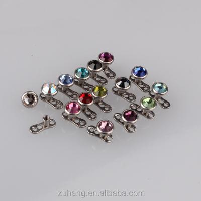 China G23 Microdermal Titanium Anchor Titanium Body Piercing Jewelry With Crystal Gem Cab Top Bezel Set for sale