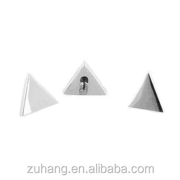 China Titanium Internally Threaded Triangle Design Titanium Body Piercing Microdermal Tops for sale