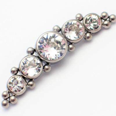 China CLASSIC Titanium Internally Threaded Bezel 14 Beaded 5 CZ Gem Cluster End Top Set for sale