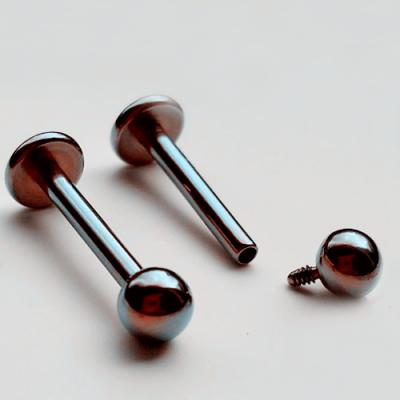 China High Polished Titanium Labret Internal Threaded Piercing Bar With Single Ball for sale