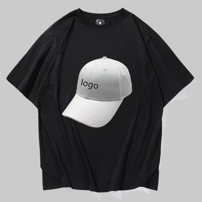 China Fashion Anti Shrink High Quality Custom Printed Cotton Short Men's Blank Oversized T-shirt Sleeve T-Shirts And Cap Hats for sale