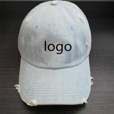 China Wholesale Plain Men's Dad Hats COMMON Custom Logo Embroidery Plain Denim Dad Hat Distressed Dad Hats for sale