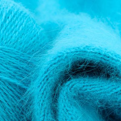 Cina Tricottare di nylon della macchina della mano delle fibre 30 del filato spazzolato angora lanuginosa calda di 14S 70% in vendita