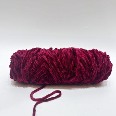 China Häkelarbeit 100% 1/3.5NM Chunky Velvet Dyed Polyester Yarn für das Mit der Hand stricken zu verkaufen