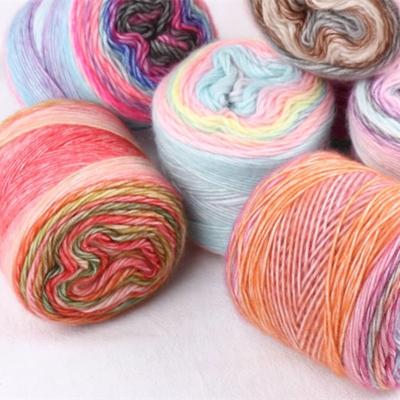 China Skein Ball MultColors Cake Sequin Yarn 10% Wool Fancy Yarn For Crochet Knitting for sale