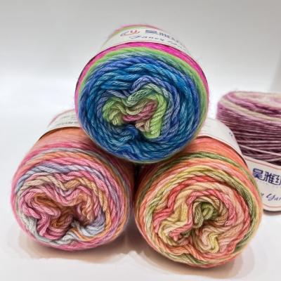 Chine Le coton laine-acrylique coloré a mélangé tricoter à la main le fil pour le crochet à vendre