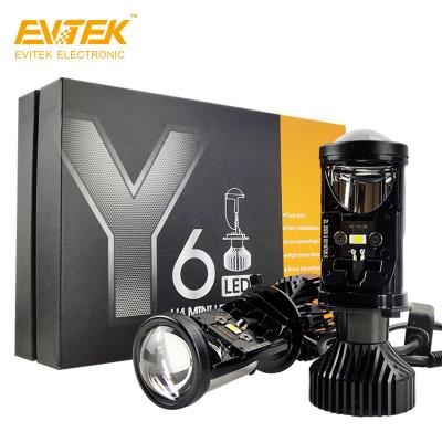 China EVITEK 2021 New Arrival H4 Mini Projector Lens Led Headlight Bulb For Auto Cars Y6 Led Car Light H4 Universal for sale