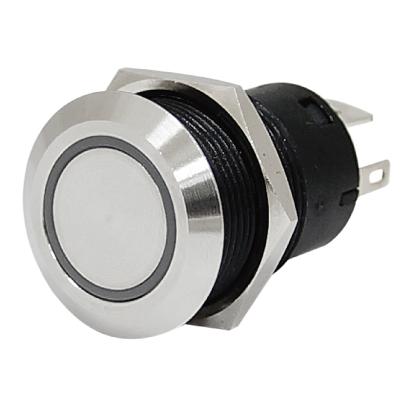 China 316 Amomd 24V IP67 Waterproof Quick Push Button Switch Stainless Steel Terminals With Ring Status Indicator LED for sale