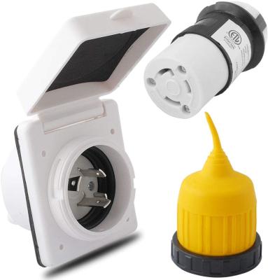 China Amomd RV Travel 30A Marine Trailer Residential / Multipurpose Adapter Plug Set With Power Cord Socket Female Connector Waterproof Plug for sale