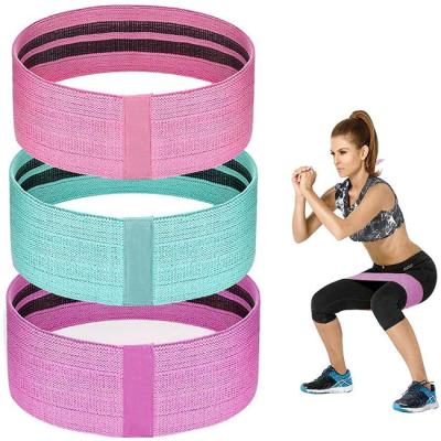 China Durable Power Fitness 3 Elastic Waist Booty Band Anti Slip Workout Hip Bands for sale