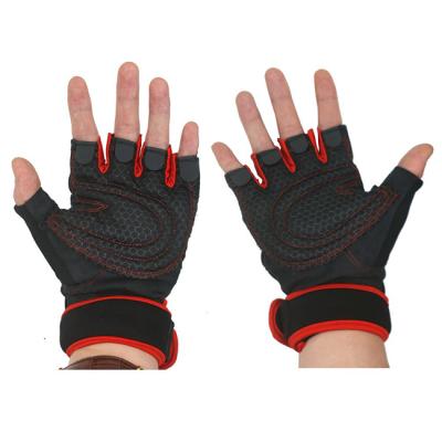 China Black Adjustable Fitness Gym Weightlifting Gloves For Body Building for sale