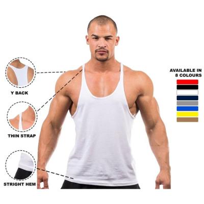 China QUICK DRY Mens Smooth Y Back Bodybuilding Gym Empty Tank Tops for sale