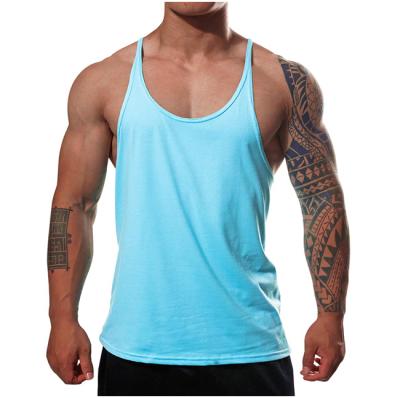 China QUICK DRY Custom Made Polyester Mens Gym Tank Tops Smooth Y Back Tank Top Men for sale