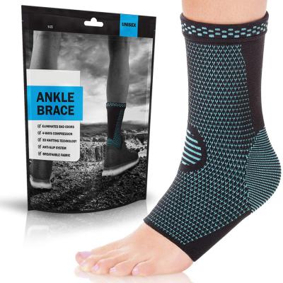 China Non-slip 3D Knitted Elastic Nylon Ankle Support Compression Sleeve Ankle Brace for Fitness, Injury Recovery, Joint Pain for sale