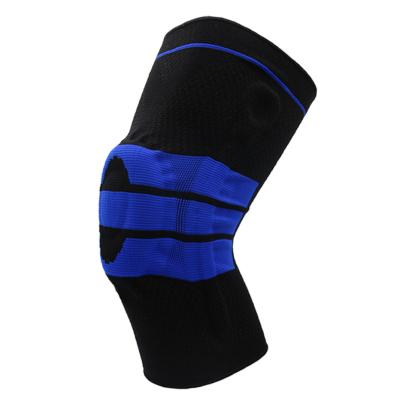 China Wholesale High Compression Knee Support Sleeve Knee Pads Spandex Elastic Knee Brace With Spring Silicone for sale