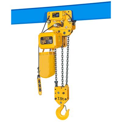 China M Series 7.5 Ton Overhead Crane Rail Electric Building Material Stores Chain Hoist for sale