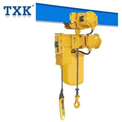 China TXK 1Ton 1.5Ton 2Ton 2.5Ton 3Ton 5Ton 380V Electric Motorized Construction Hoist Trolley Explosion Proof Chain Hoist for sale